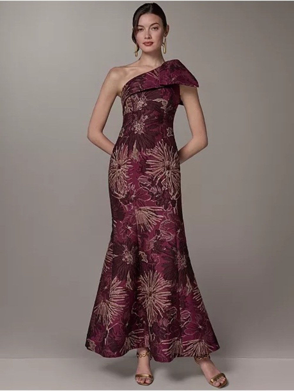 NWT Donna Karen One-Shoulder Gown